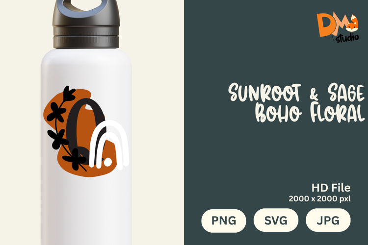Sunroot & Sage Boho Floral Monogram