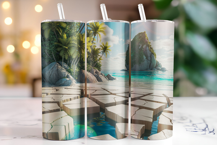 Beach Tumbler Wrap | Sublimation | Tumblers