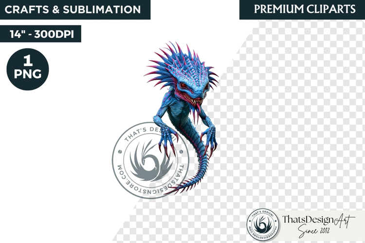 Halloween Acid Monster Clipart PNG Neon Fantasy Character