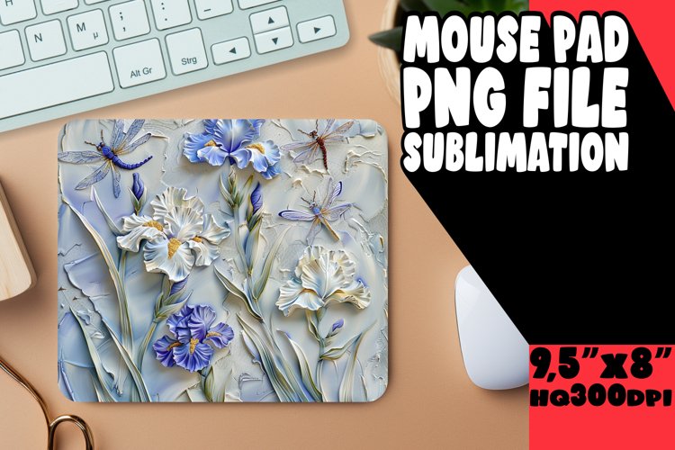 Vibrant 3D Blossom Design Mouse Pad example image 1
