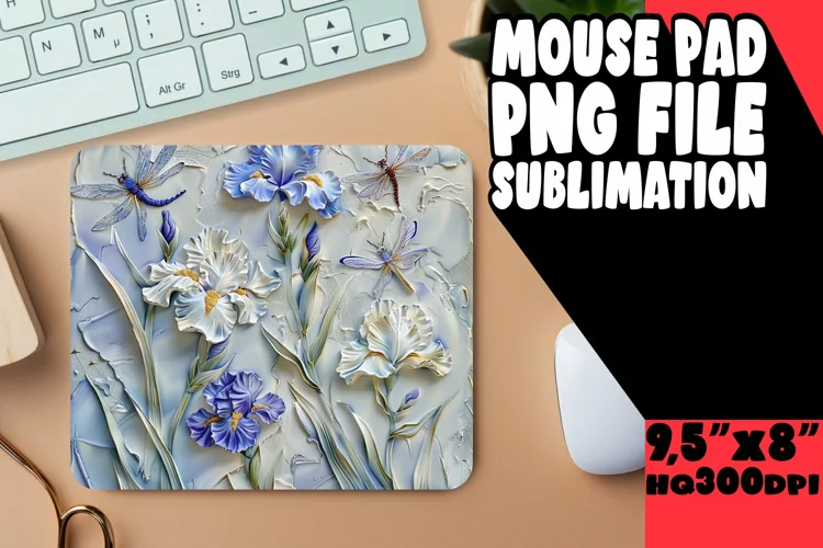 Vibrant 3D Blossom Design Mouse Pad