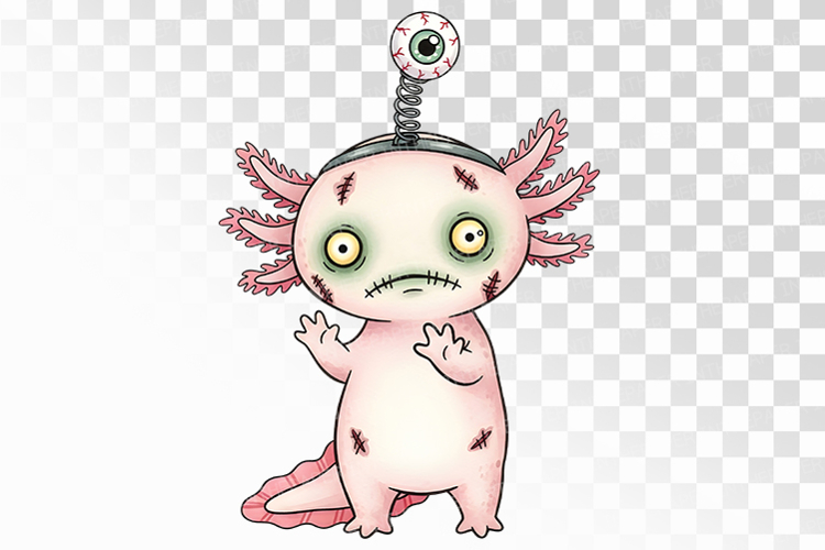 Halloween Axolotl Zombie Eyeball Headband Spooky PNG Uparupa