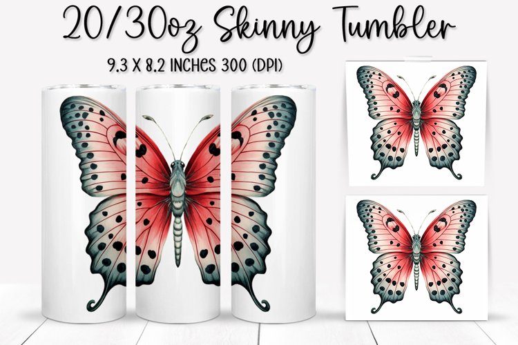 Butterfly Tumbler Design - Tumbler Sublimation PNG Design