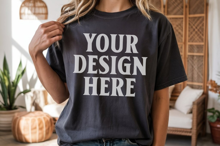 Black Tshirt Mockup Image 19