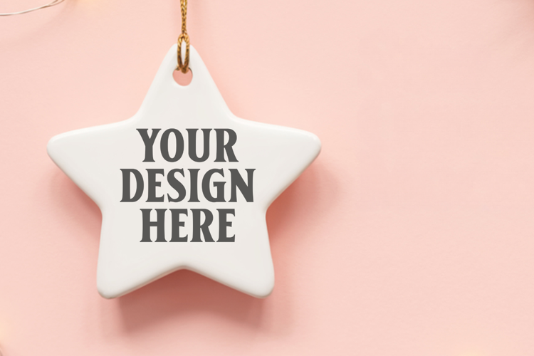 Christmas Star Ceramic Ornament Mockup | Holiday Star