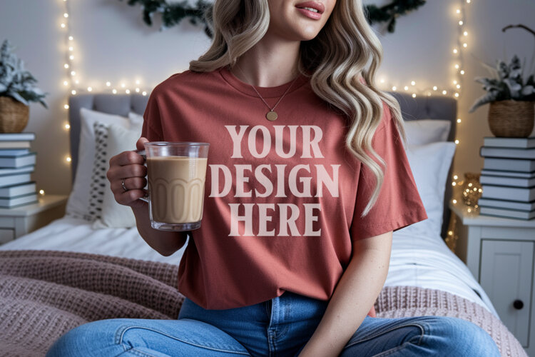 Brick Christmas Comfort Colors 1717 T-shirt Mockup example image 1