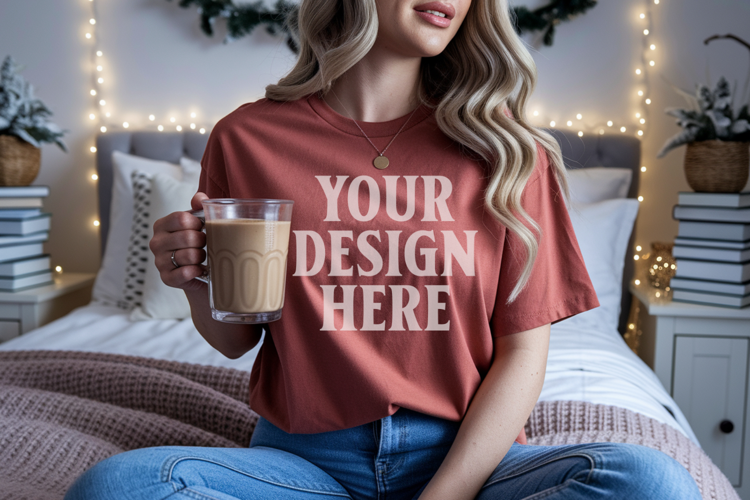 Brick Christmas Comfort Colors 1717 T-shirt Mockup