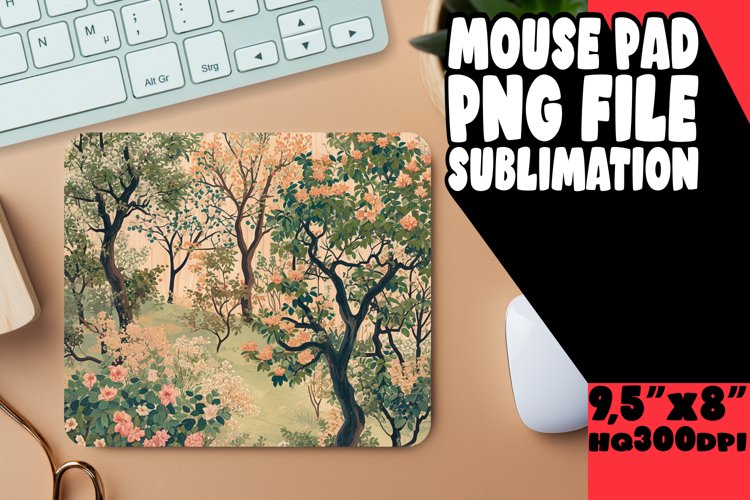 Spring Blossom Haven: Sublimation Mouse Pad example image 1