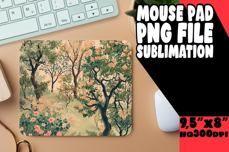 Spring Blossom Haven: Sublimation Mouse Pad