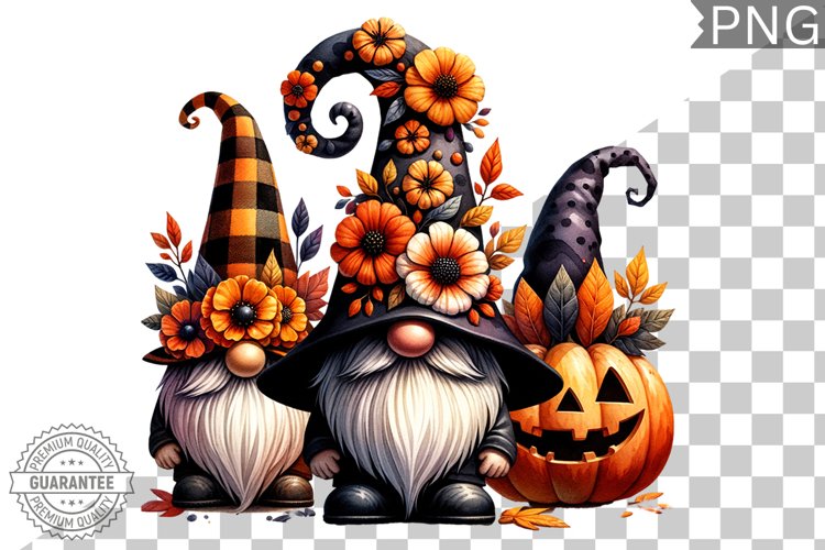 Halloween Gnome Sublimation - Clipart PNG Design