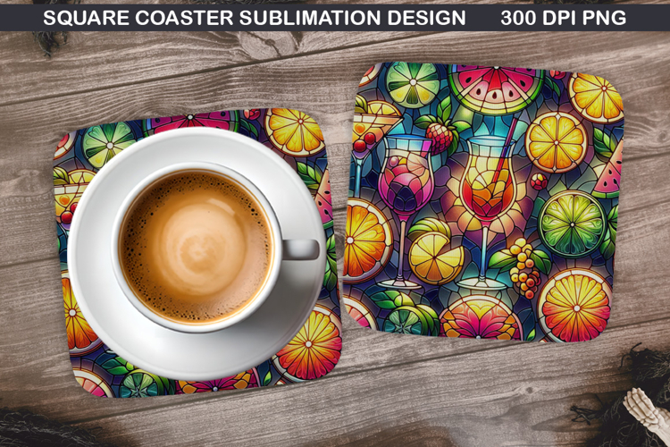 Tropical Drink Coaster Sublimation,Summer Coaster PNG Design