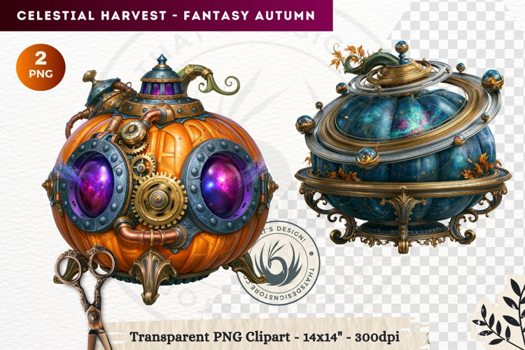Autumn Fantasy Clipart PNG Celestial Steampunk Harvest