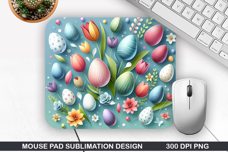 Easter Eggs Mouse Pad Sublimation, Easter Mouse Pad PNG