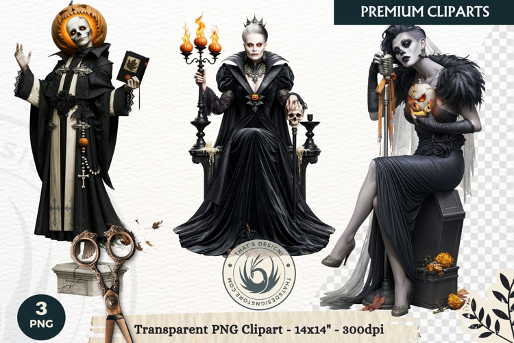Hollow Eve Procession Halloween Clipart, Horror characters