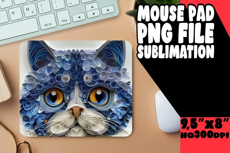Cat Magic Sublimation Mouse Pad - 3D Design
