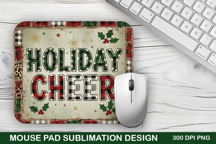 Holiday Cheer Mouse Pad Sublimation - Christmas Design