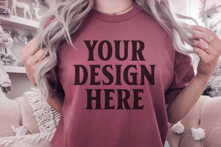 Chambray Christmas Comfort Colors 1717 Mockups, CC 1717 m