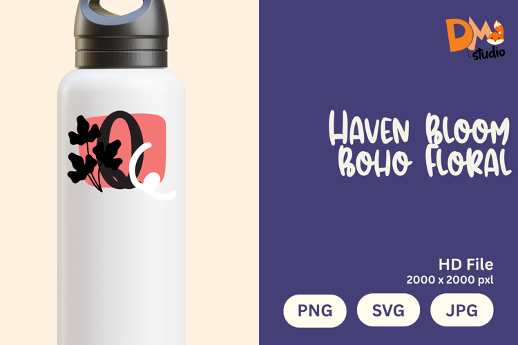 Haven Bloom Boho Floral Monogram