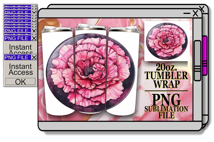 Denim Flower Tumbler Sublimation Spring 20oz example image 1