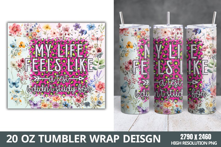 Funny Quotes 20oz Skinny Tumbler Sublimation, example image 1