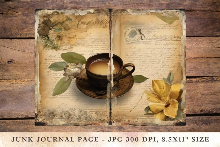 Printable Junk Journal Pages coffee 12 example image 1