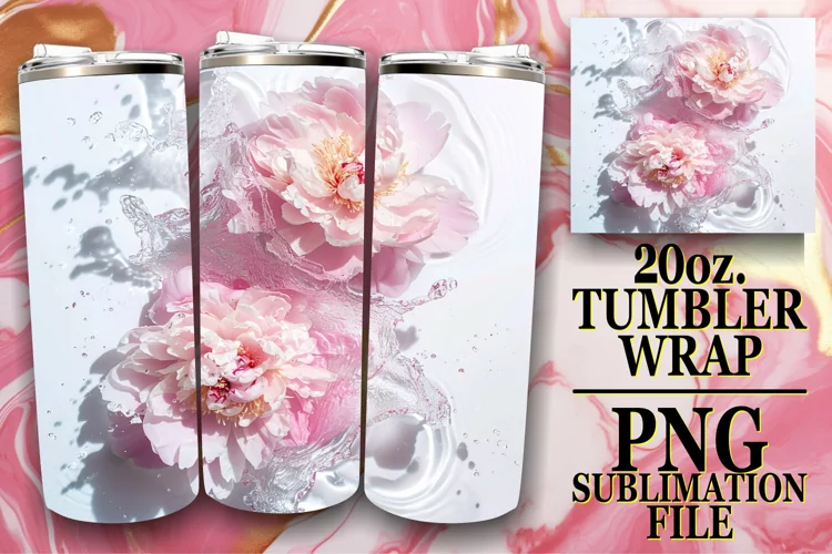 Watercolor Wave: Sublimation Wrap - 20oz Tumbler