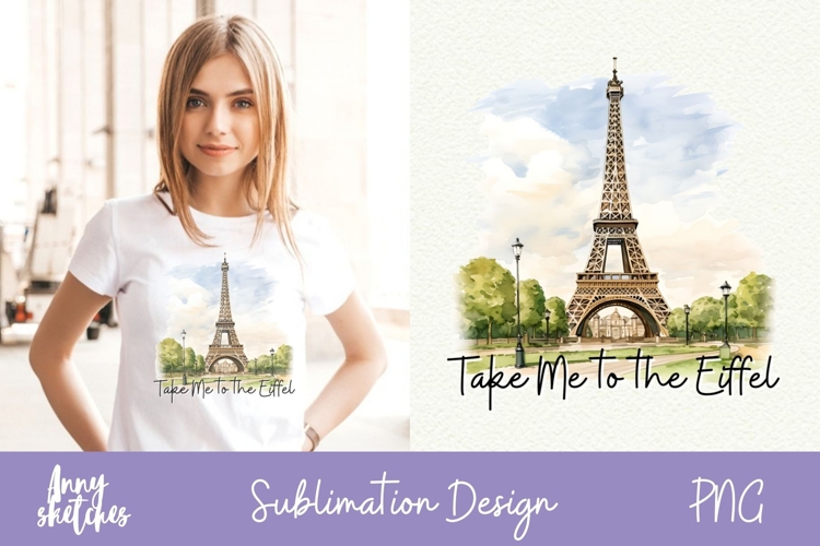 Eiffel Tower Paris Sublimation Design France Clipart PNG