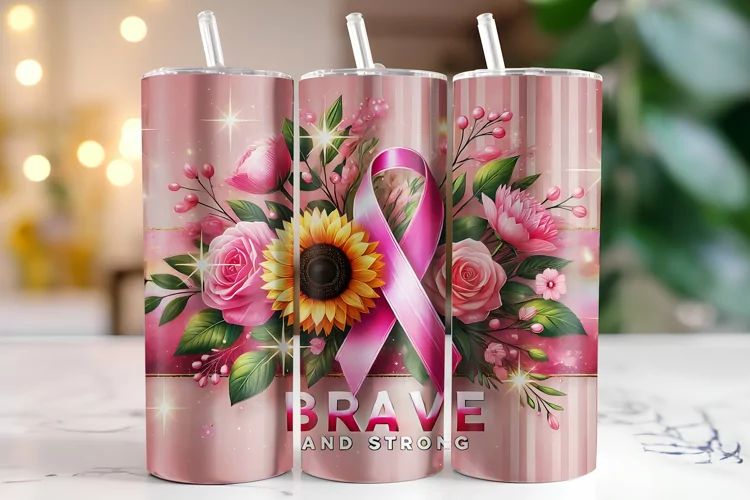 Brave & Strong Tumbler Wrap | Sublimation