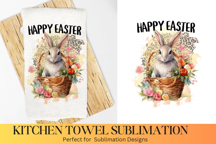 Happy Easter Design - Farmhouse Kitchen Towel Sublimation
