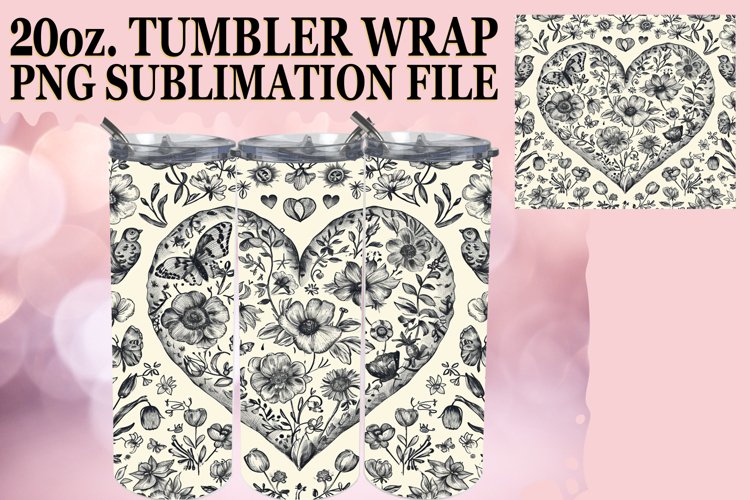 Sublimation Beauty - Heart Tumbler