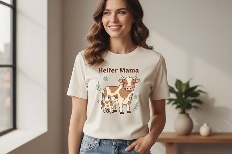 Heifer Mama Png, Cow Mom Png Design, Farm Wife Shirt Graphic