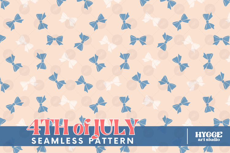 American 4th of July Patriotic Coquette Bow Seamless Pattern