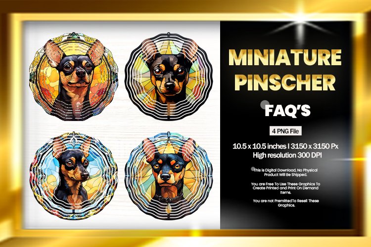 Miniature Pinscher Wind Spinner Sublimation Wind Spinner Sub example image 1