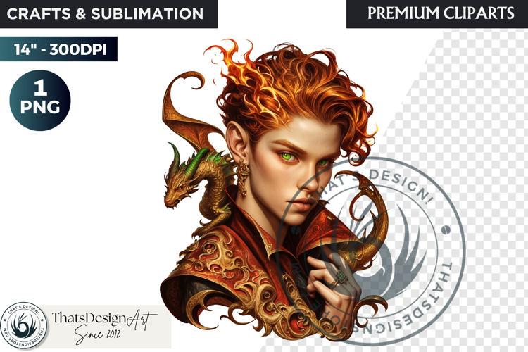 Fantasy Dragon wizard clipart, sorcerer, spellcaster, mage