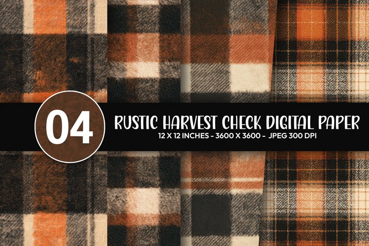 Rustic Harvest Check Digital Paper