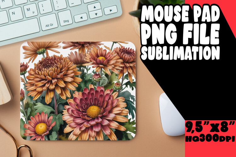 VIBRANT MOUSE MAT INNOVATIVE DESIGN, Flowers example image 1
