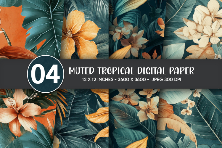 Muted Tropical Digital Paper