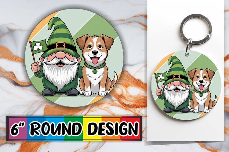 Timeless Keychain Circle Design, St Patricks