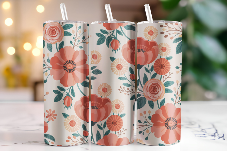 Flowers Tumbler Wrap | Sublimation | Tumblers