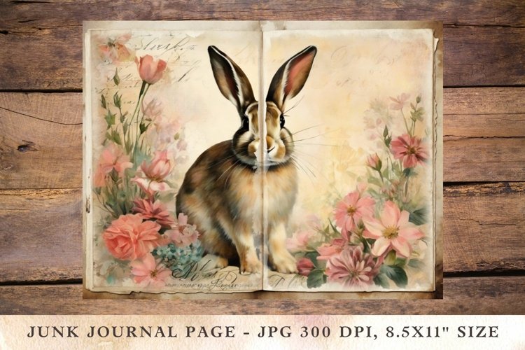 Printable Junk Journal Pages rabbit 3