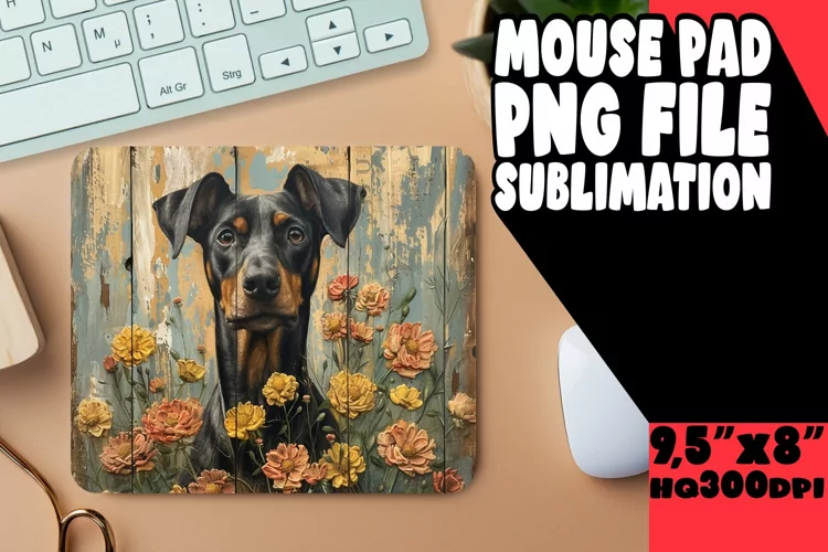 Puppy Love Woodgrain Mouse Mat