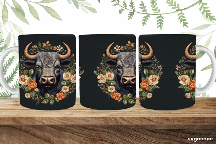 Embroidery Bull Mug | 11 oz | Sublimation