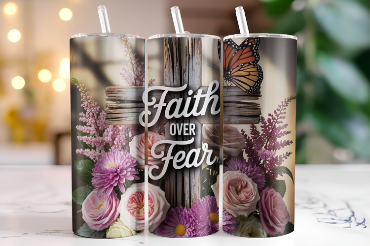 Faith over Fear Tumbler Wrap | Sublimation | Tumblers