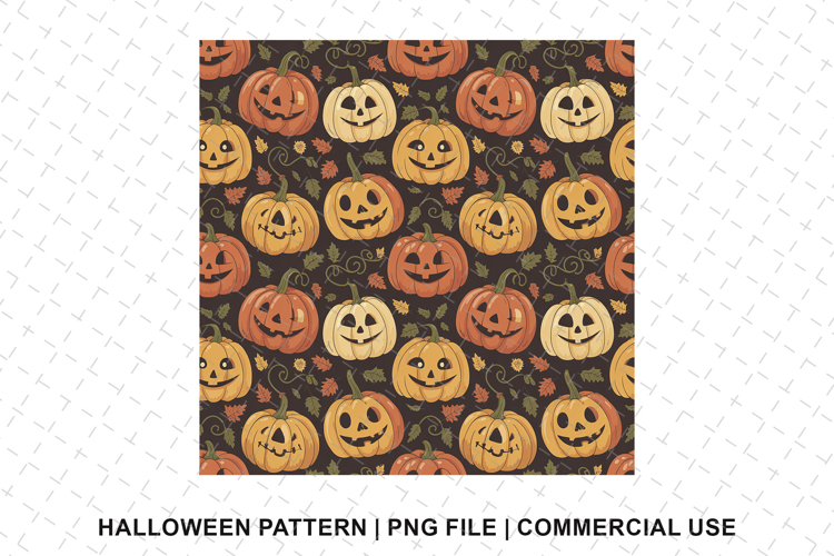 Halloween Pumpkin Pattern Png | Sublimation | Digital Paper