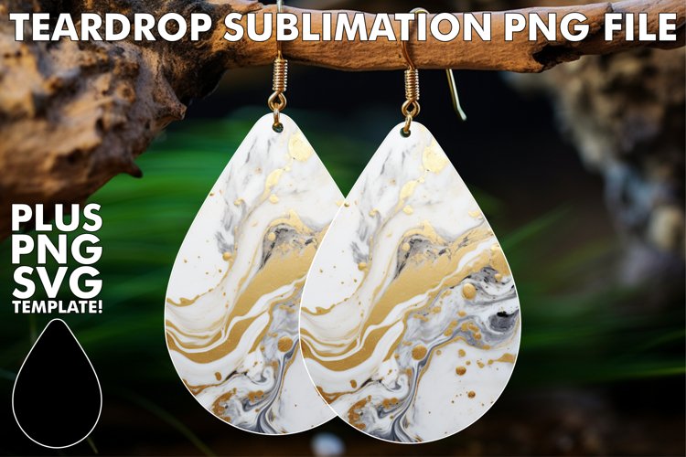 Marble Magic Reimagined: Sublimation Earring Patterns example image 1