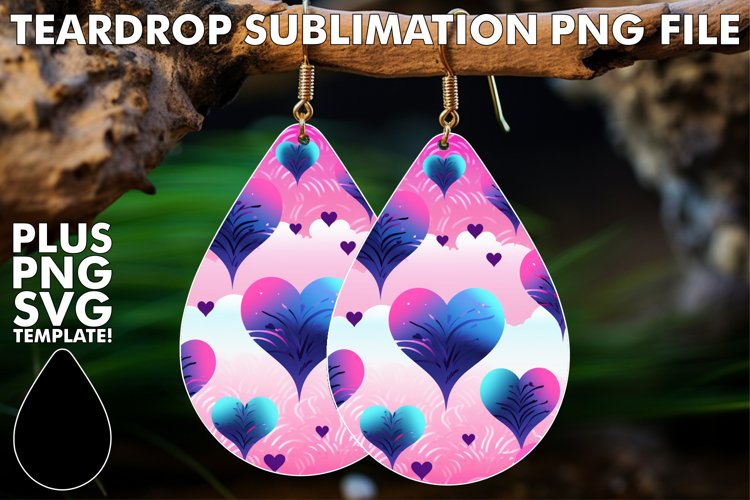 Watercolor Artistry: Teardrop Earrings Sublimation example image 1
