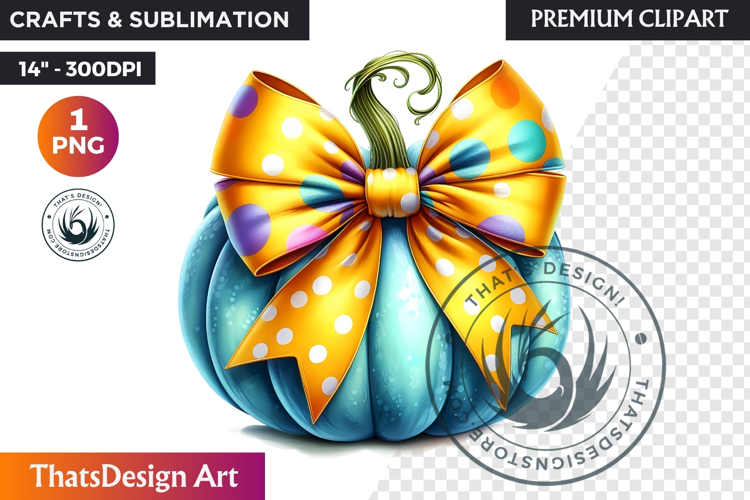 Pop Polka Dot coquette Pumpkins with bow PNG,fall halloween
