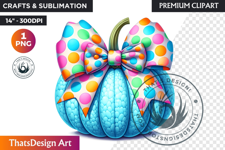 Pop Polka Dot coquette Pumpkins with bow PNG,fall halloween