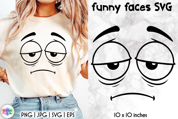 Funny Smiley Face SVG, Sarcastic Cartoon Face Expression PNG