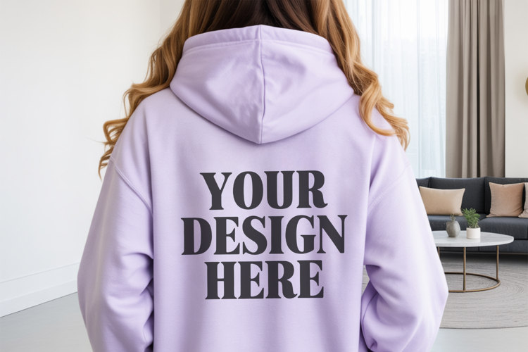 Safety pink Gildan 18500 Hoodie Mockup ,Cozy Unisex Sweatshi